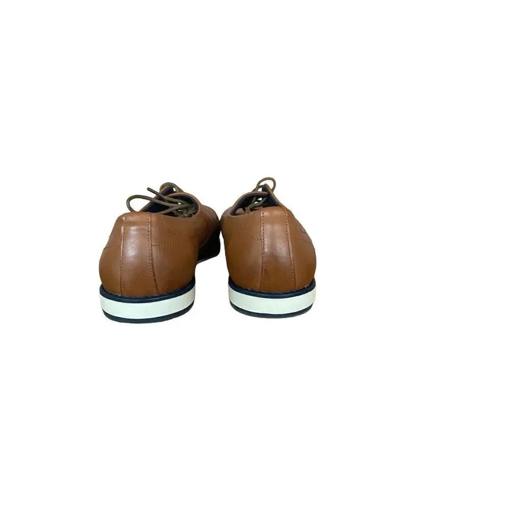 Nine West Men's Brown Lace Up Almond Toe Mathias Oxford Dress Shoes Size 11M